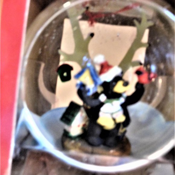 Special Times Glass Figurine Ornament Adorable Bear Scene Handpainted 4" Around - Picture 2 of 3